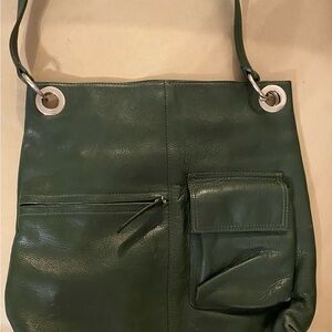Green leather purse